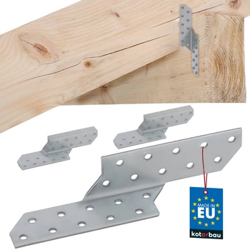 Tesařský spojovací prvek krokvový spojka vaznice pravý 170x35 mm sada 12 ks.