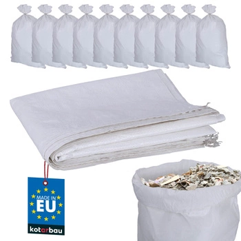 Polypropylenový pytel na suť písek uhlí mouka 50 kg 60x105 cm sada 10 ks.