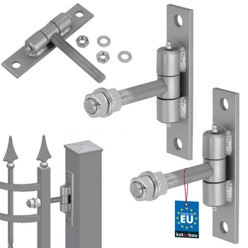 Závěs brány s maznicemi šroubovací stříbrný fi 16 mm sada 2 ks.