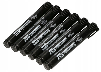 Permanentní popisovač černý voděodolný kulatý 6 ks kotarbau