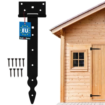 Závěs t pro dveře okenic altánů černý 300 mm