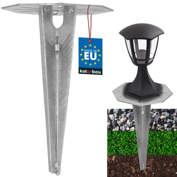 Podstavec pro zahradní svítidla zapuštěný do země kotevní zemní 190 mm