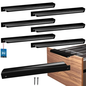 Uchyt nábytkový hliníkový černý mat 192/212 mm sada 6 ks.