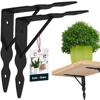 Podpěra police s výztuhou černá 15x15 cm sada 2 ks.