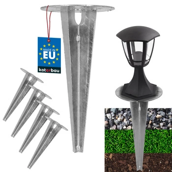 Podstavec pro zahradní svítidla zapuštěný do země kotevní 150 mm sada 4 ks.