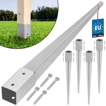 Podstavec pod sloup kotevní do země ocelový 45x45x600 mm sada 4 ks.