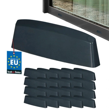 Zátka odvodnění pro okna PVC antracit 45 mm sada 20 ks.