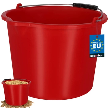 Vědro stavební hospodářské s výlevkou 12 l červené
