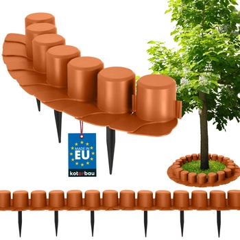 Okraj trávníku obrubník s nájezdem plastový zatloukací terakota 4 m