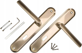 Klika dveřní na klíč dlouhá štít patina 90 mm - Barva patina