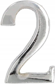 Číslo domu "2" číslo dveří 5 cm chrom