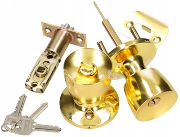 Otočný knoflík se zámkem pro křídlové dveře zlato