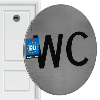 Tabulka na dveře wc samolepicí nerezová ocel 7 cm