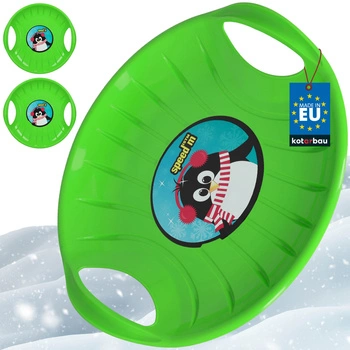 Sáně kluzák kruh na sjíždění zelený sada 2 ks.