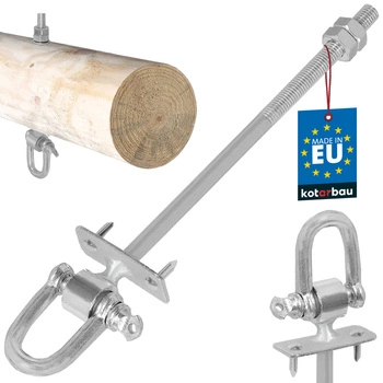 Hákový závěsný hák s okem upevnění pro dřevo beton šroubový m10 190 mm