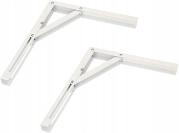 Sklopný roh pro polici 300 mm rozkládací  2 ks - Barva bílá