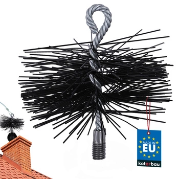 Kartáč na čištění komínů kominický pvc závit m12 125 mm