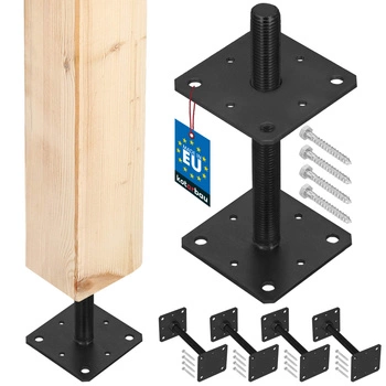 Podstavec sloupu šroubovací nastavitelný antracit 110x110x250 mm sada 4 ks.