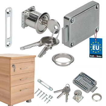 Nábytkový zámek nastavitelný pro skříně zásuvky čela univerzální 15-40 mm