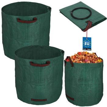 Zahradní koš na listí trávu kulatý skládací 270 l sada 2 ks.