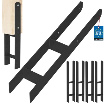 Základna sloupu h pro zabetonování pozinkovaná černá 100 mm sada 4 ks.