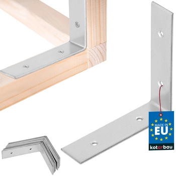 Tesařský úhelník nerezový pozinkovaný 80x80x20 mm sada 12 ks.