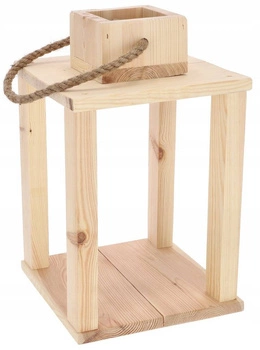 Lucerna z masivního dřeva svícen svíčka lucerna