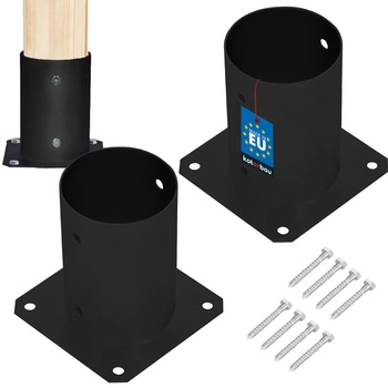 Základna sloupu přišroubovaná k betonu černá fi 100 sada 2 ks.