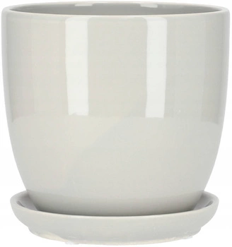 Keramický květináč ochranný květináč s podstavcem šedý ⌀15 cm kotarbau