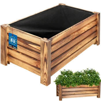 Dřevěný zahradní truhlík na květiny vypáleno 60x33 cm