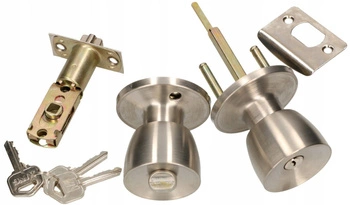 Otočný knoflík se zámkem pro křídlové dveře satén