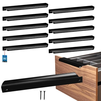 Uchyt nábytkový hliníkový černý mat 192/212 mm sada 10 ks.