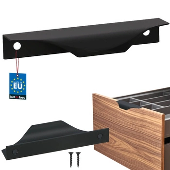 Hranatá nábytková úchytka moderní hliník matná černá 96 mm