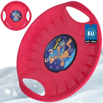 Sáně kluzák kruh na sjíždění po sněhu růžový 60 cm