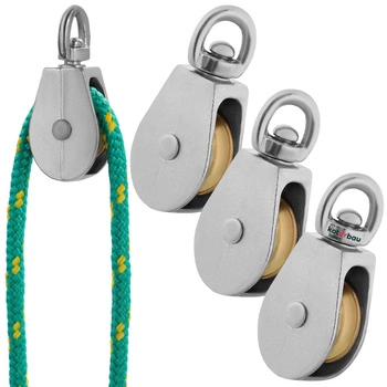 Jednoduchá poniklovaná kabelová kladka 1" fi 6 mm sada 3 ks.