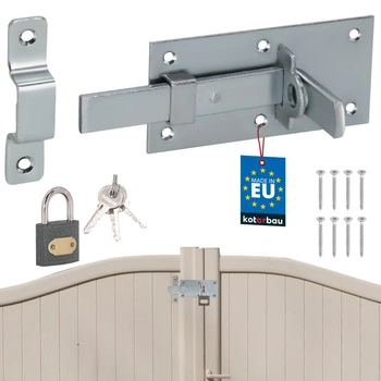 Závora jednoduchá univerzální na dveře branku ocelová visací zámek 130 mm