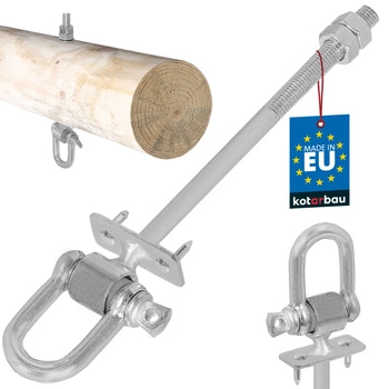 Hákový závěsný hák s okem upevnění pro dřevo beton šroubový m12 190 mm
