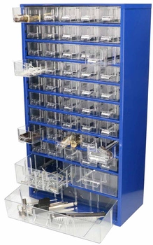 Skříňka s 48 zásuvkami na pracovní stůl modrá kotarbau