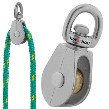 Jednoduchá poniklovaná kabelová kladka 1/2" fi 5 mm