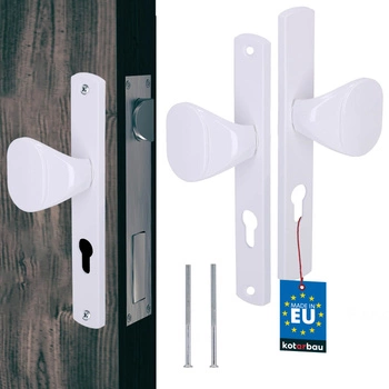 Klika pro branku vrata dveře dlouhá hřídel hliníková bílý 72 mm