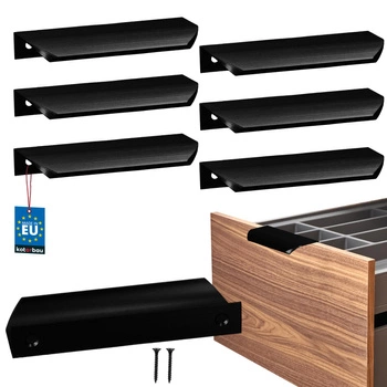 Uchyt nábytkový hliníkový černý mat 96/116 mm sada 6 ks.