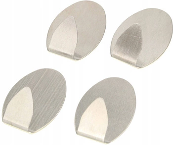 Vešiak háčik držák samolepicí koupelna 4 ks - Barva stříbrná