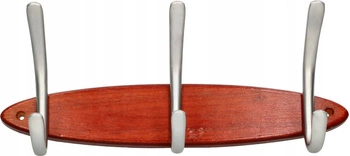 Nástěnný věšák s 3 háčky na oděvy dřevěné klíče kotarbau