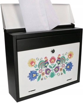 Schránka na poštovní noviny zdobená grafikou