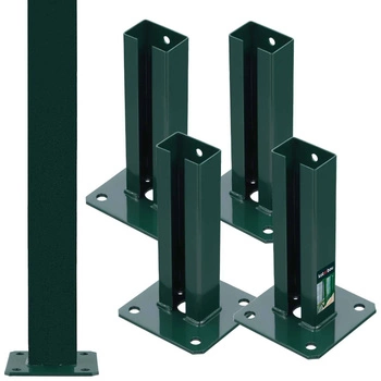 Podstavec pro sloup připevnitelný 60x40 mm, sada 4 ks - Zelená barva