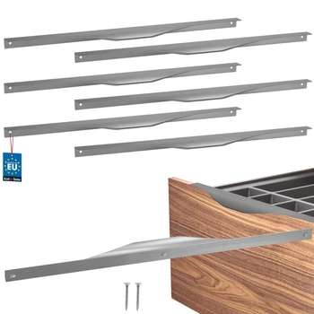 Uchyt nábytkový hliníkový stříbrný 416/436 mm sada 6 ks.