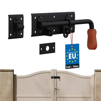 Garážová závora zámek dveře brány ocel pravá černá 280 mm