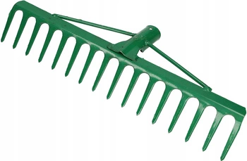 Zahradní hrábě zesílené 16-zubé kovové - Barva zelená