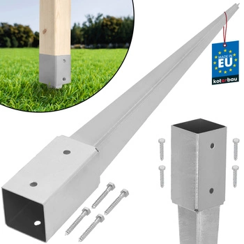 Podstavec pod sloup kotevní do země ocelový 70x70x750 mm