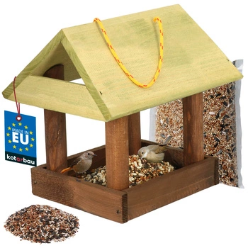 Dřevěné krmítko pro ptáky + krmivo 0,5 kg kotarbau